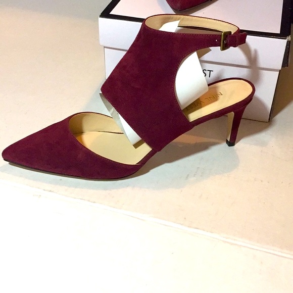 Nine West Salinda Suade Dress Pumps Dark Red Sz 8M - Picture 3 of 7